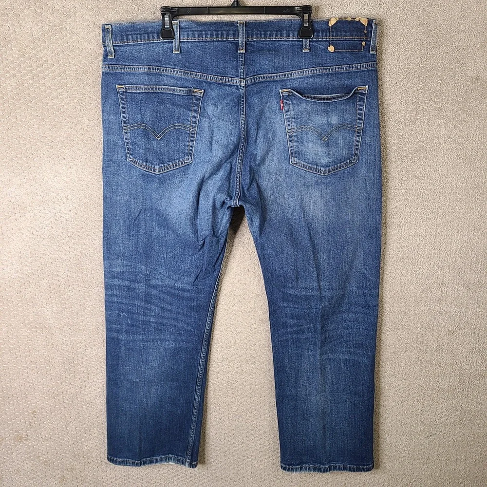 Levis Jeans Mens 42x30 Blue Athletic Taper Stretch Denim Dark Wash Cotton Blend